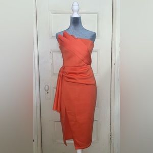 Origami Dress with High Slit